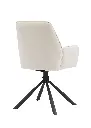 Eetkamerstoel BARCELONA 180 graden draaibaar beige velvet stof acherkant