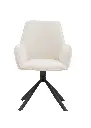 Eetkamerstoel BARCELONA 180 graden draaibaar beige velvet stof  voorkant