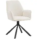 Eetkamerstoel BARCELONA 180 graden draaibaar beige velvet stof 