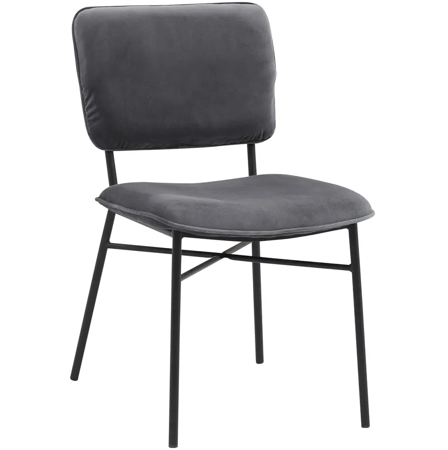 Eetkamerstoel BERLIJN grijs velvet stof