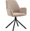 Eetkamerstoel BARCELONA 180 graden draaibaar taupe velvet stof