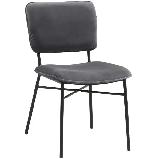 Eetkamerstoel BERLIJN grijs velvet stof