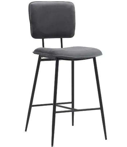 Barkruk BERLIJN grijs velvet stof